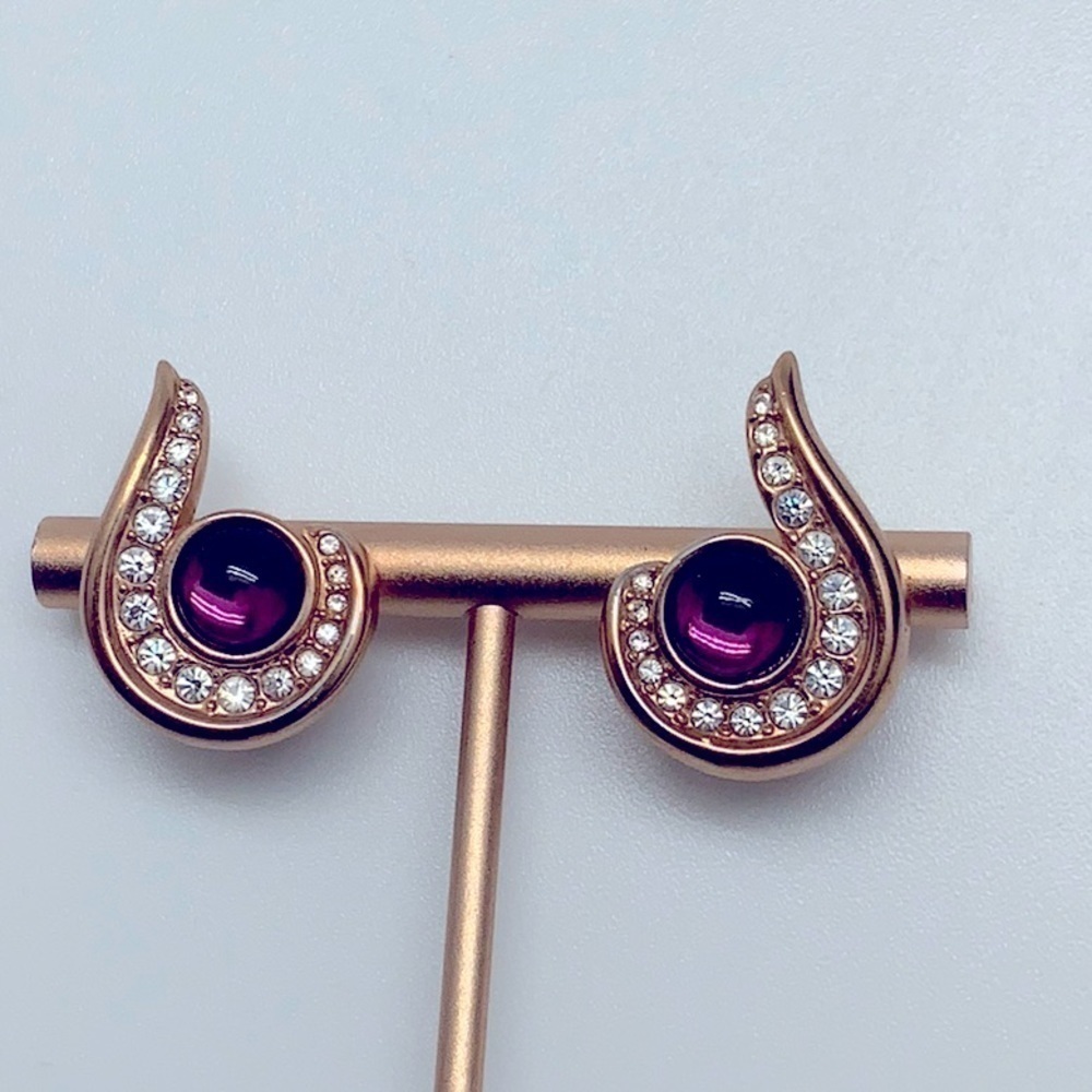 Vintage 90’s GOLD and purple earrings